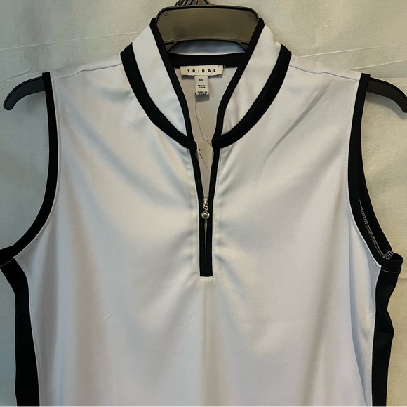 NWT Tribal Polo Sleeveless Top Shirt Active Collar Mandarin size large - Picture 7 of 14